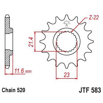 Load image into Gallery viewer, JT Sprockets Front Steel Sprocket 13 Tooth 13T 520 Chain JTF583.13
