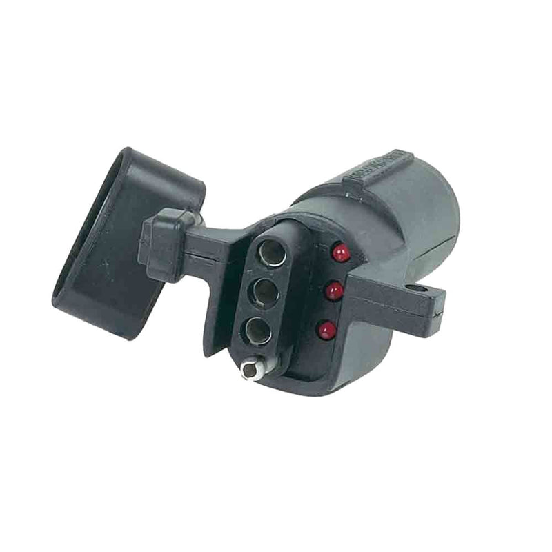 Load image into Gallery viewer, 6-Way Round Pin to 4-Flat Adapter with LED Light
