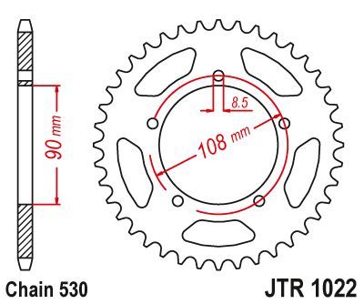 Load image into Gallery viewer, JT Sprockets Rear Steel Sprocket 40 Tooth 40T 530 Chain JTR1022.40
