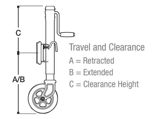 XLT Jack, 1,500 lbs., Swing Away, Bolt-On (Mounting Hardware Incl.), 12 Travel, Patent Pending TruTurn 360 Castering System