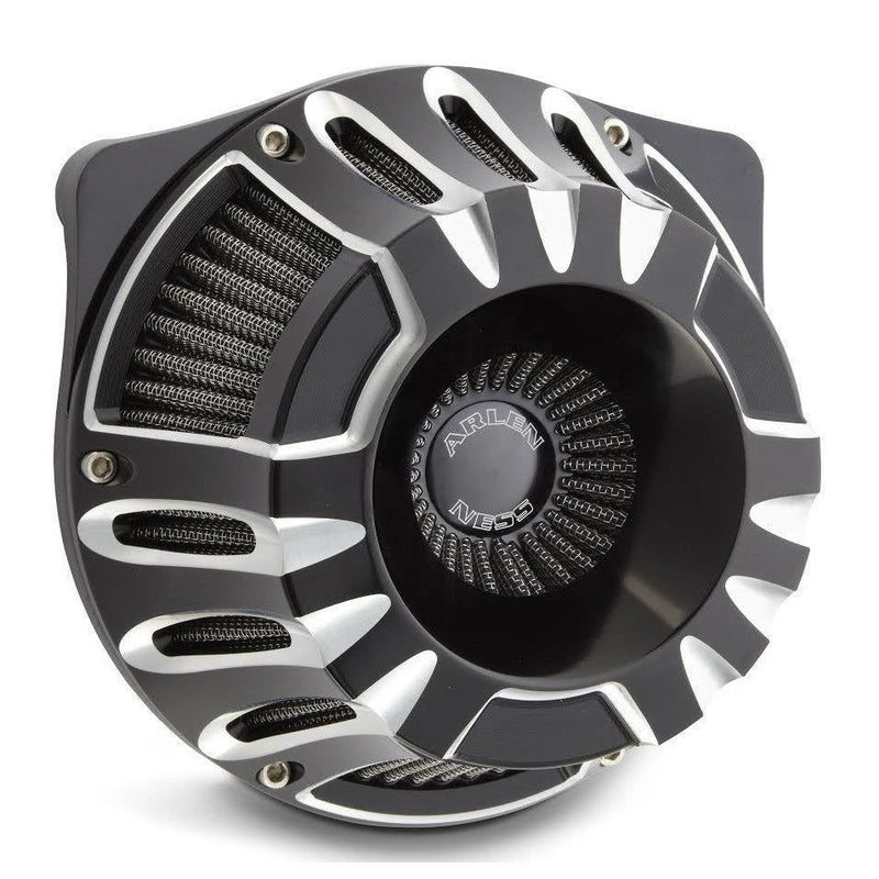 Load image into Gallery viewer, Arlen Ness Inverted Deep Cut Black Cut Stage 1 Air Cleaner Harley XL 91-16 New
