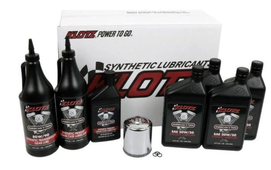 Klotz Premium 20W/50 4 Quart Synthetic Oil Change Kit For Harley-Davidson Evolution Big Twin