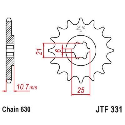 JT Sprockets Front Steel Countershaft Sprocket 15 Tooth 15T 630 Chain For Honda CB750K 750 Four K7 1977 JTF331.15
