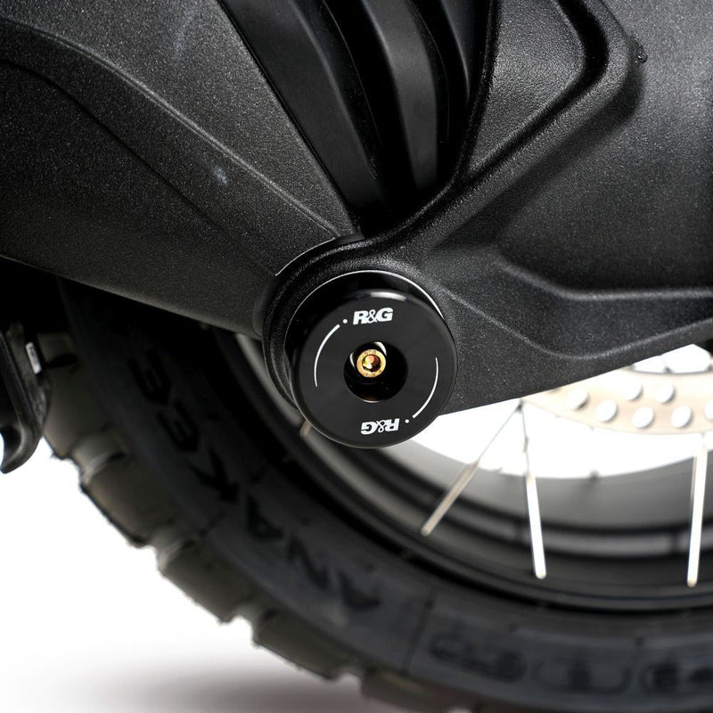 Load image into Gallery viewer, R&amp;G Racing Black Swingarm Shaft Protectors For 2006 BMW HP2

