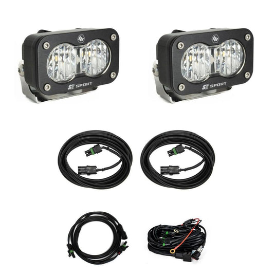 Baja Designs Reverse Light Kit Pair Dual S2 Sport Series Wide Cornering Pattern Clear Lens 448209