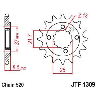 JT Sprockets Front Steel Countershaft Sprocket 14 Tooth 14T 520 Chain