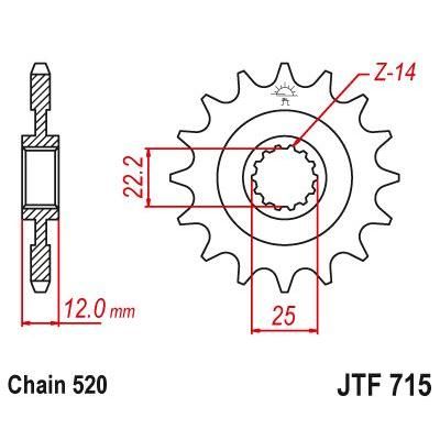 Load image into Gallery viewer, JT Sprockets Front Steel Sprocket 13 Tooth 13T 520 Chain JTF715.13
