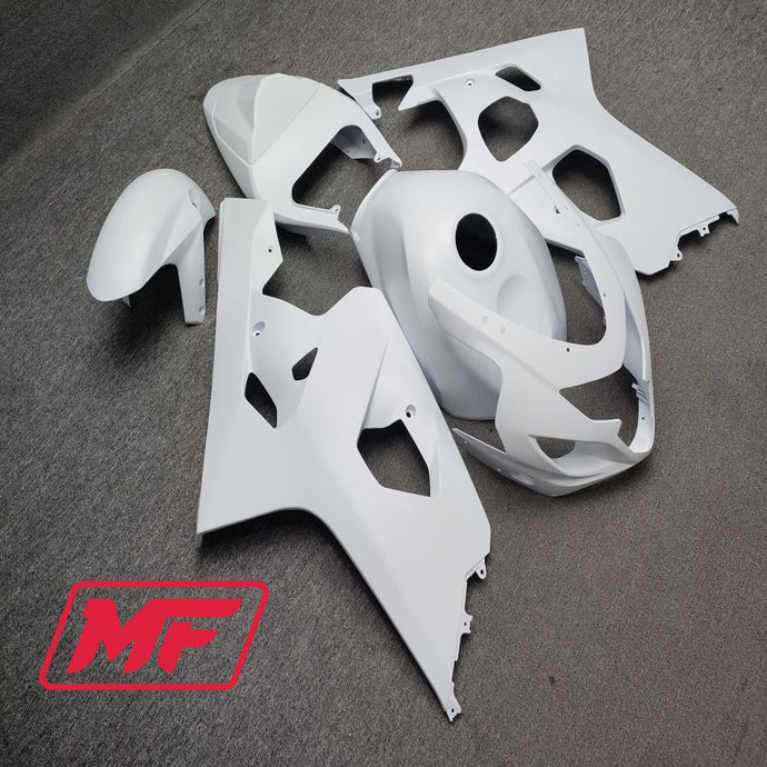 Monster Fairings Full Kit Suzuki GSXR600-750 04-05 Matte White + Windshield + Gas Tank Cover