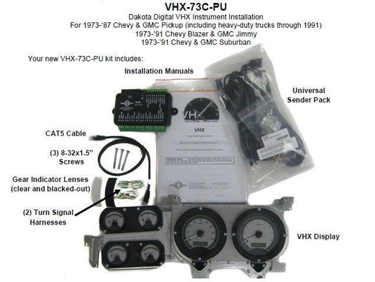 Dakota Digital 1973-1987 Chevrolet / GMC Pickup VHX Gauge Kit VHX-73C-PU