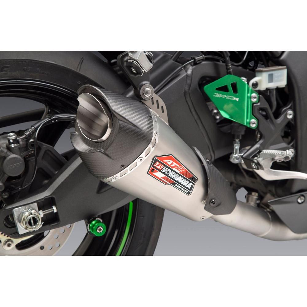 Yoshimura AT2 Stainless Race Full System Exhaust with Carbon Fiber End Cap For Kawasaki Ninja 1000R 2021
