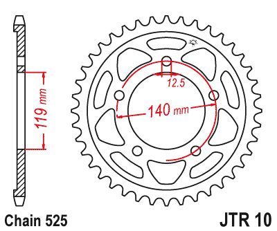 Load image into Gallery viewer, JT Sprockets Front Steel Sprocket 44 Tooth 44T 525 Chain JTR10.44
