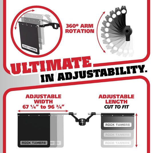 Rock Tamers Mud Flap System for 2 Inch Receiver Ball Mount