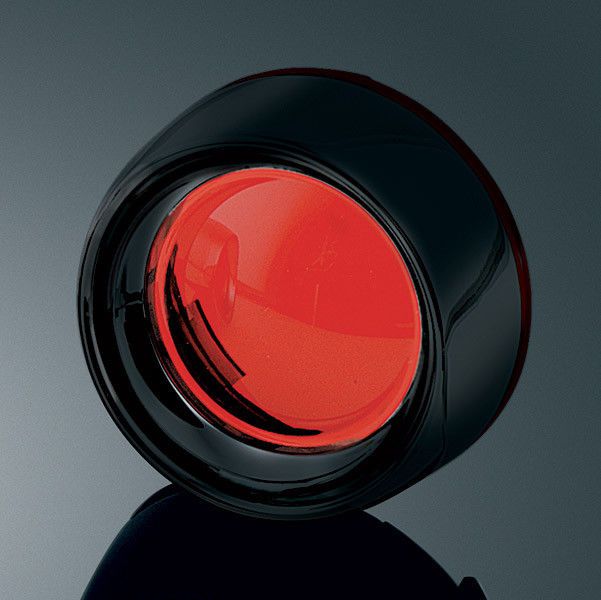 Load image into Gallery viewer, KURYAKYN RED BLACK DEEP DISH BEZELS 2000-2017 HARLEY BULLET TURN SIGNALS 5482
