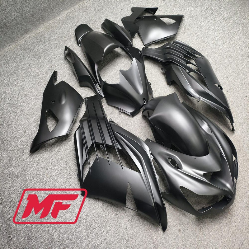 Load image into Gallery viewer, Monster Fairings Full Kit Kawasaki ZX-14R 06-11 Matte Black + Windshield + Gas Tank Cover
