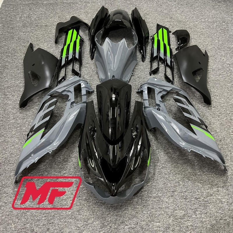 Load image into Gallery viewer, Monster Fairings Full Kit Kawasaki ZX-14R 12-23 Green Grey and Black + Windshield + Gas Tank Cover
