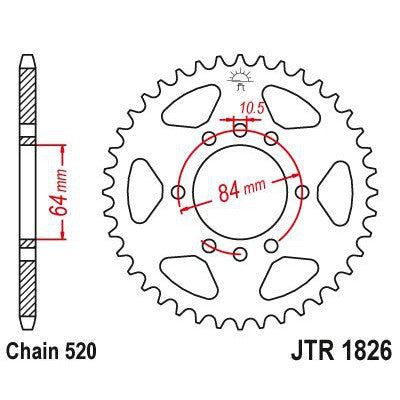 Load image into Gallery viewer, JT Sprockets Rear Steel Sprocket 44 Tooth 44T 520 Chain JTR1826.44
