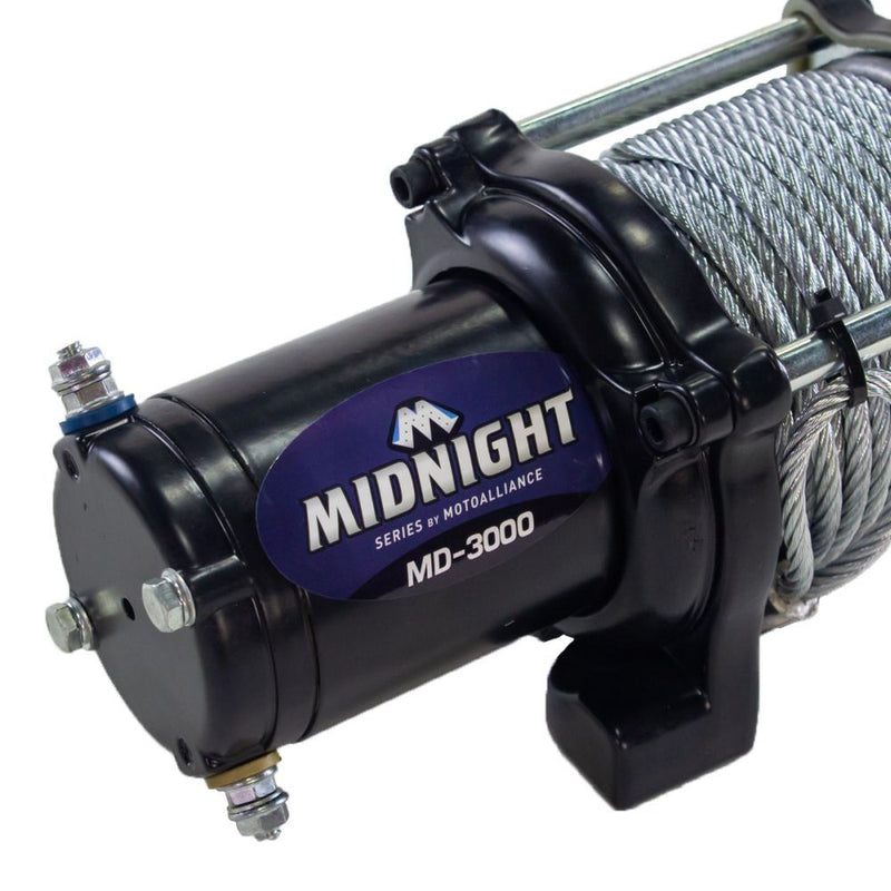 Load image into Gallery viewer, Viper Midnight UTV Winch Kit 3000 lb With 50 Feet Steel Cable With Mount
