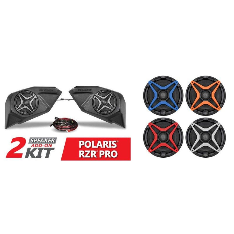 Load image into Gallery viewer, SSV Works Rear 6.5&quot; Add On Speaker Pods With Orange Grills For Polaris RZR Pro 20-22
