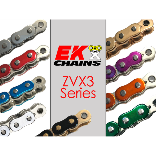 EK 525-ZVX3 Motorcycle Drive Chain (Specify Links and Color) Rivet Master Link
