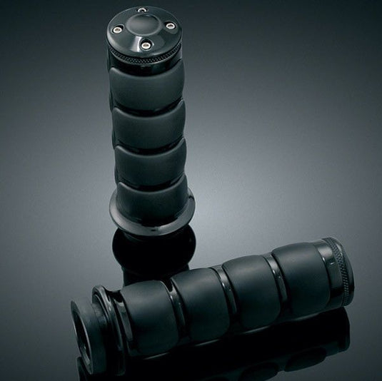 Kuryakyn Black Rubber Soft ISO Cable Throttle Hand Grips Traditional Harley 6320