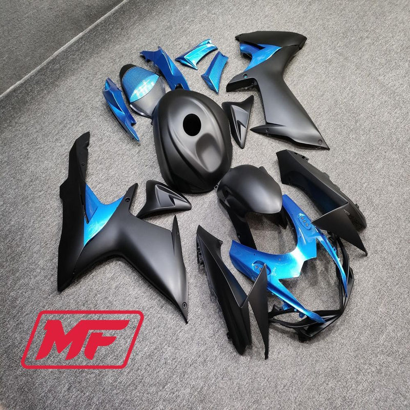 Load image into Gallery viewer, Monster Fairings Full Kit Suzuki GSXR600-750 11-22 Matte Blue and Black + Windshield + Gas Tank Cover
