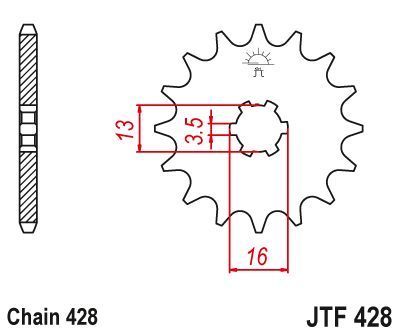 Load image into Gallery viewer, JT Sprockets Front Steel Sprocket 14 Tooth 14T 428 Chain JTF428.14
