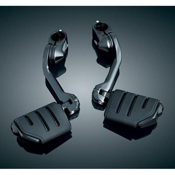 Load image into Gallery viewer, Kuryakyn Black 1.25 Engine Guard Short Arm Trident Dually Highway Pegs Harley
