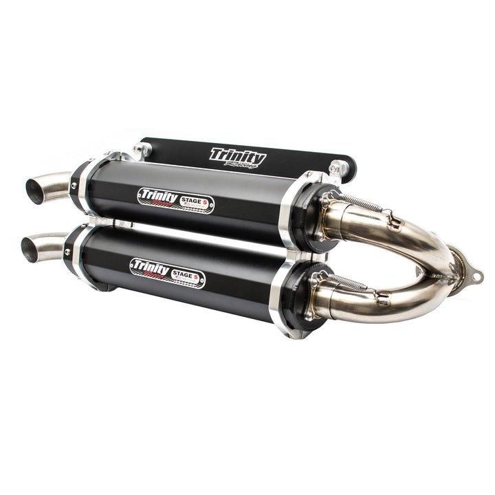 Trinity Racing Stage 5 Dual Slip On Exhaust Black Muffler TR-4152S-BK