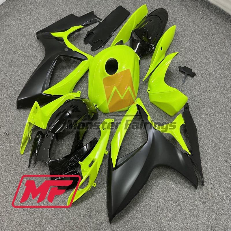 Load image into Gallery viewer, Monster Fairings Full Kit Suzuki GSXR600-750 06-07 Gloss Yellow and Black + Windshield + Gas Tank Cover
