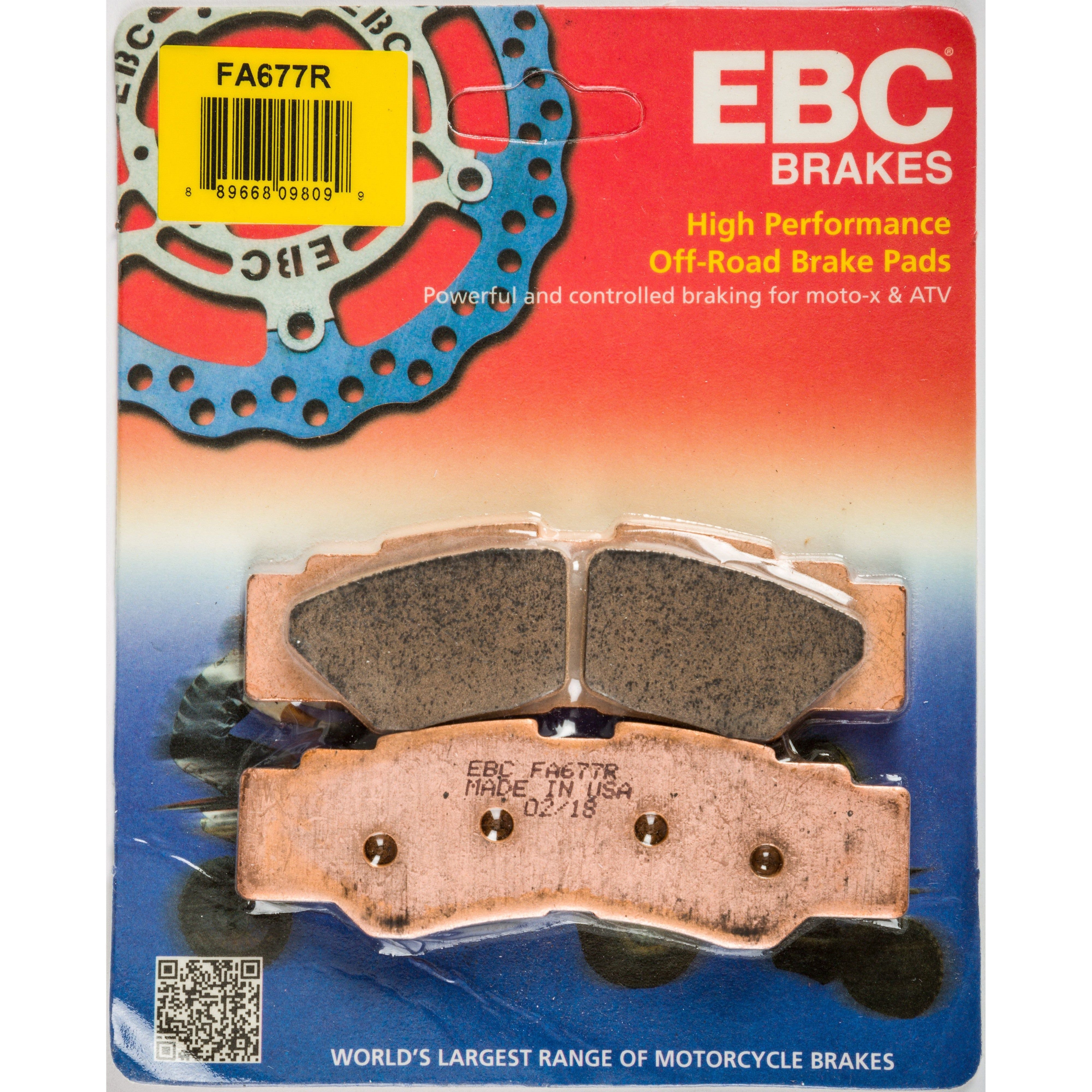 EBC 1 Pair Sintered R Series Heavy-Duty Brake Pads MPN FA677R