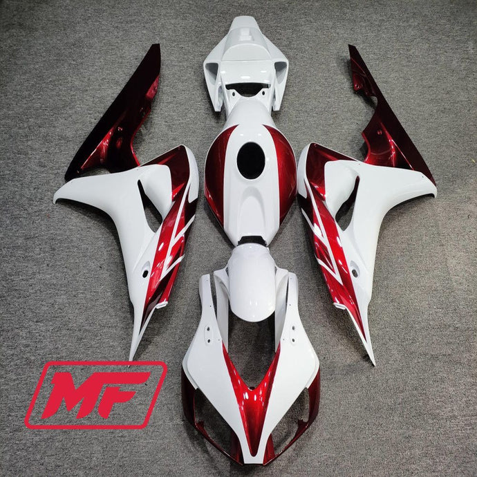 Monster Fairings Full Kit Honda CBR1000RR 06-07 Candy Red and White + Windshield + Gas Tank Cover