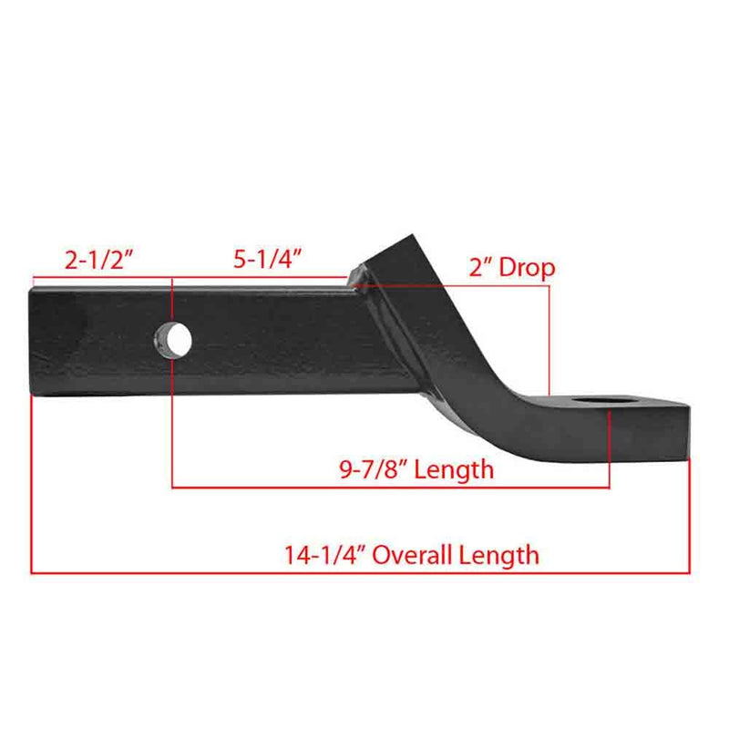 Load image into Gallery viewer, Rigid Hitch (HUB-3210) Heavy Duty Ball Mount for 2 Inch Receivers, 12,000 lbs. Towing Capacity, 2 Inch Drop - Made in USA
