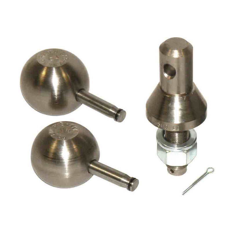 Load image into Gallery viewer, Convert-A-Ball Stainless Steel Long Shank 2-Ball Set - 1 7/8 and 2 inch Balls
