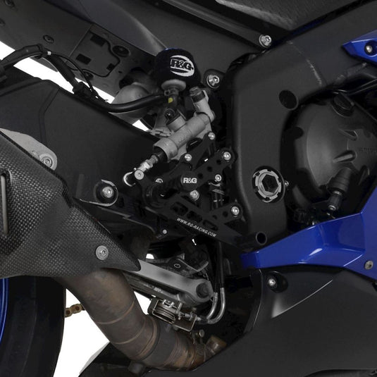 R&G Racing Black Adjustable Rearsets For 2019-2024 Kawasaki Ninja ZX6R ZX636