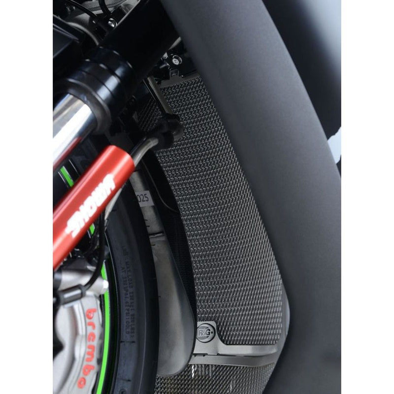 Load image into Gallery viewer, R&amp;G Racing Black Aluminum Radiator Guard For 2015-2019 Kawasaki Ninja ZX10R ZX1000
