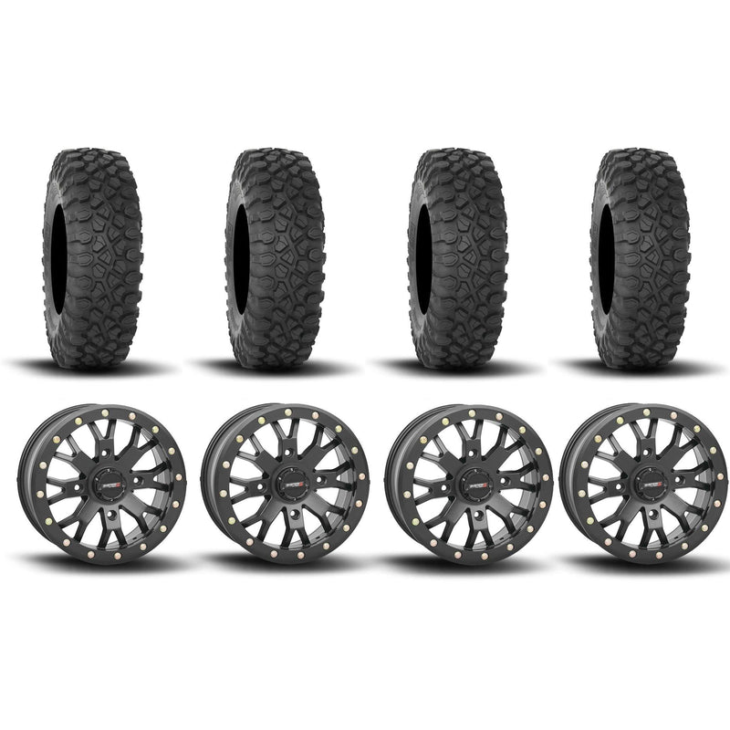 Load image into Gallery viewer, System 3 SB-4 Beadlock Matte Black 15" Wheels And XC450 Tires [33x10R-15]
