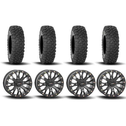 System 3 SB-4 Beadlock Matte Black 15" Wheels And XC450 Tires [33x10R-15]
