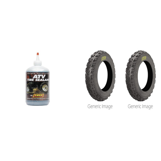 Set of 2 ITP Holeshot H-D Front Tires 22x7-10 6-ply with QUADBOSS Sealant