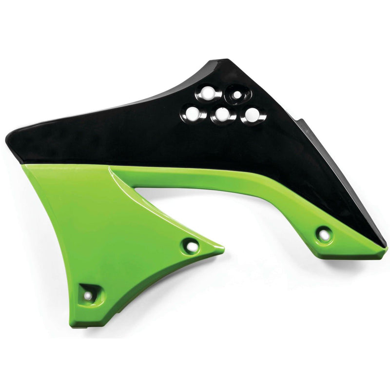 Load image into Gallery viewer, Acerbis Original Black/Green 10 Radiator Shrouds for Kawasaki - 2141711043
