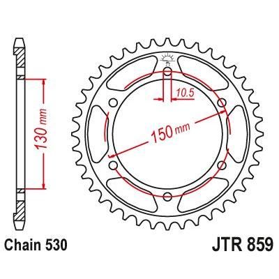 JT Sprockets Rear Steel Sprocket 47 Tooth 47T 530 Chain For Yamaha GTS1000A AC - E,F 1993-2000 JTR859.47
