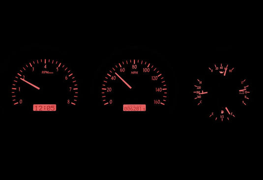 Dakota Digital 1981-1993 Dodge Full-size Truck/Ramchargers VHX Silver Red Display Gauge Kit VHX-81D-PU-S-R