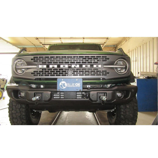 Blue Ox Avail Tow Bar (10,000 lbs. capacity) & Baseplate Combo fits Select Ford Bronco (Modular Bumper) (Includes ACC, Shutters, & Turbo) & Ford Bronco (Standard Bumper With D-Rings) (Includes ACC, Shutters, & Turbo)