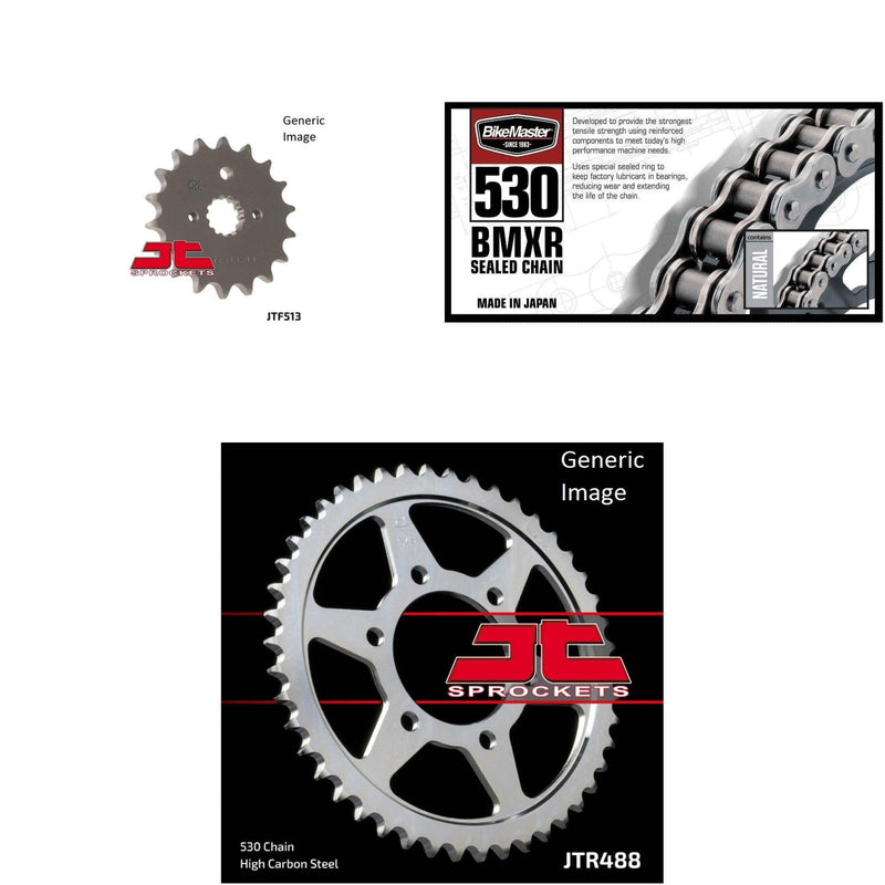 Load image into Gallery viewer, 530 BMXR Chain Natural, Front &amp; Rear Sprocket Kit for KAWASAKI KZ650D SR 1979
