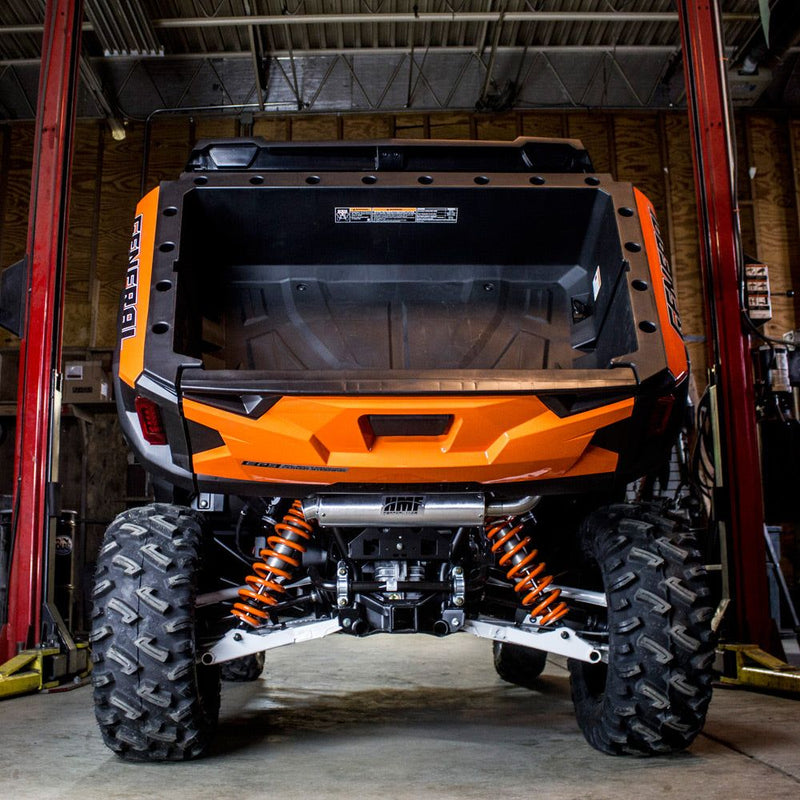 Load image into Gallery viewer, HMF Racing Candy Blue Performance Dual Full System Exhaust for Polaris RZR S 1000/General 15 20 End Cap Turn Down Brushed
