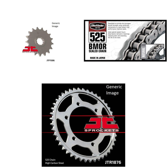 525 BMOR Chain Natural, Front & Rear Sprocket Kit for YAMAHA YZF-R6 2006-2016