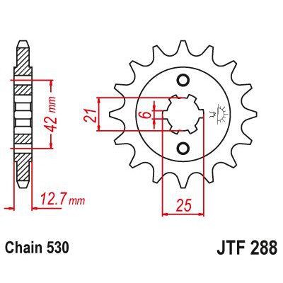 Load image into Gallery viewer, JT Sprockets Front Steel Countershaft Sprocket 17 Tooth 17T 530 Chain JTF288.17
