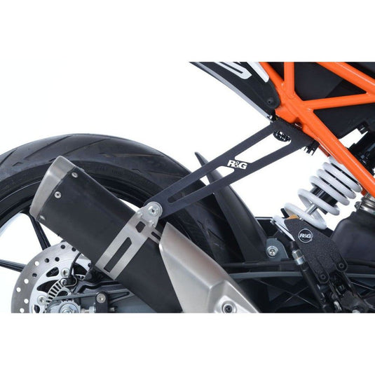 R&G Racing Black Exhaust Hanger & Blanking Plate Kit For 2020-2021 KTM 125 Duke