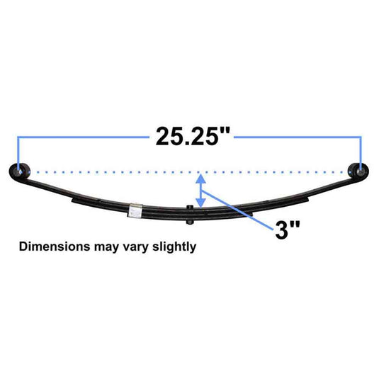 Double Eye, 3-Leaf Trailer Spring - 25-1/4 Inch - 1,750 lbs.