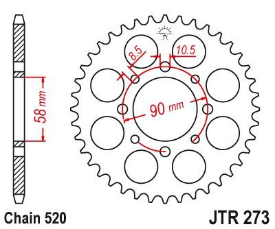 JT Sprockets Rear Steel Sprocket 30 Tooth 30T 520 Chain JTR273.30
