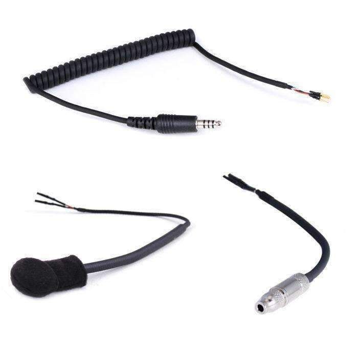 Rugged Radios Peltor Coil Cord Helmet Kit with Flex Boom Mic, 3.5mm Earbud Jack & 4C Plug HK-PFC-3.5